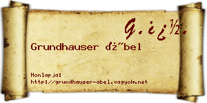 Grundhauser Ábel névjegykártya